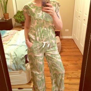 Tropical Print Cherokee Jumpsuit Size “Medium”